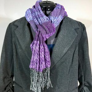 Purple and Blue Print Scarf